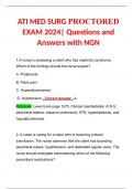 ATI MED SURG PROCTORED EXAM 2024| Questions and Answers with NGN