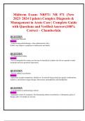 Midterm Exams: NR571/ NR 571 (New 2024/ 2025 Updates BUNDLED TOGETHER WITH COMPLETE SOLUTIONS) Complex Diagnosis & Management in Acute Care | Reviews with Questions and Verified Answers|100% Correct – Chamberlain 