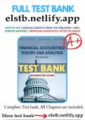 Test bank for financial accounting theory and analysis text and cases 12th edition schroeder full chapter