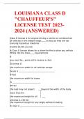 Louisiana Class D "Chauffeur's" License Test (Answered)