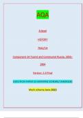 AQA A-level HISTORY 7042/1H Component 1H Tsarist and Communist Russia, 1855– 1964 Version: 1.0 Final IB/M/Jun23/E5 7042/1H A-level HISTORYQUESTION PAPER & MARKING SCHEME/ [MERGED]  Mark scheme June 2023