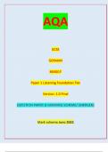 AQA GCSE GERMAN 8668/LF Paper 1 Listening Foundation Tier Version: 1.0 Final *jun238668LF01* IB/M/Jun23/E7 8668/LF For Examiner’s Use QUESTION PAPER & MARKING SCHEME/ [MERGED]