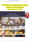 Accounting Information Systems, 3rd Edition TEST BANK by Vernon Richardson, Verified Chapters 1 - 18, Complete Newest Version