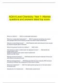  AQA A Level Chemistry: Year 1- Alkenes questions and answers latest top score.