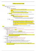 NR 340 NR340 Critical Care Exam 2 Questions Guide; well organized and best for Exam prepping