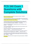 FCS 340 Exam 1 Questions with Complete Solutions