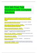 FCS 340 Final Test Questions with Complete Solutions
