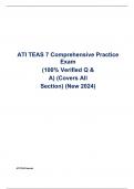 ATI TEAS 7 Comprehensive Practice Exam (100% Verified Q & A) (Covers All Sections) (New 2024)