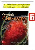 TEST BANK for Organic Chemistry 6th Edition By Janice Smith, Verified Chapters 1 - 29 [Updated Version 2024]