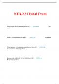 NUR-631 Final Exam