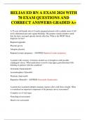RELIAS ED RN A EXAM 2024 WITH  70 EXAM QUESTIONS AND  CORRECT ANSWERS GRADED A+