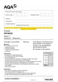 AQA 2023 A-level & AS PHYSICS 7407 & 7408 Question Papers & Mark schemes
