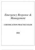 EMERGENY RESPONSE & MANAGEMENT CERTIFICATION PRACTICE EXAM Q & A 