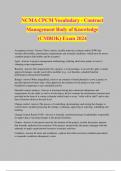 NCMA CPCM Vocabulary - Contract Management Body of Knowledge (CMBOK) Exam 2024