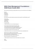 WGU Data Management Foundations - D426 Exam Guide 2024 