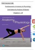 Fundamentals of Anatomy and Physiology 11th Edition TEST BANK by Frederic H Martini, All Chapters 1 - 29, Verified Newest Version