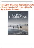 Test Bank for Behavior Modification What It Is and How to Do It 11th Edition Martin and Pear