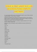 SURGICAL FIRST ASSIST TEST 1 |100 QUESTIONS| WITH COMPLETE SOLUTIONS.