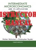 INSTRUCTOR MANUAL for Intermediate Microeconomics and Its Application 12th Edition by ISBN 9781305176386, ISBN-13 978-1133189039. (All Chapters 1-17)