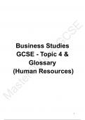 GCSE AQA Business Studies Topic 4 & Glossary Full Notes