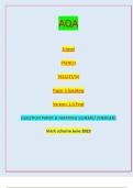 AQA A-level FRENCH 7652/3T/3V Paper 3 Speaking Version: 1.0 Final IB/M/Jun23/E9 7652/3T/3VQUESTION PAPER & MARKING SCHEME/ [MERGED] Marl( scheme June 2023