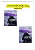 Abnormal Psychology Leading Researcher perspectives 4th Edition by Rieger - Test Bank (Chapter 1-16)