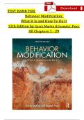 Test Bank For Behavior Modification: What It Is and How To Do It, 12th Edition 2024 by Garry Martin & Joseph J. Pear, All Chapters 1 - 29, Verified Newest Version