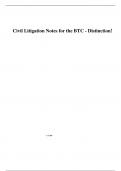 Civil Litigation Notes for the BTC - Distinction! 2 of 310 OVERVIEW AND INTRODUCTORY MATTERS