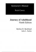 Instructor Manual For Journey of Adulthood 9th Edition By Barbara Bjorklund, Julie Earles (All Chapters, 100% Original Verified, A+ Grade) 
