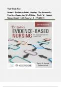 Test Bank For Brown's Evidence-Based Nursing: The Research-Practice Connection 5th Edition, Emily W. Nowak, Renee Colsch  | All Chapters 1-19 (2024)