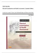 Test Bank - Physical Examination and Health Assessment, 2nd Canadian Edition (Jarvis, 2014), Chapter 1-31 | All Chapters