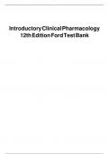 Introductory Clinical Pharmacology12th Edition Ford Test Bank Latest Edition 2024