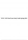 NUSC 1165 Final Exam Study Guide Spring 2024. 