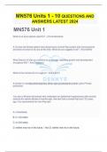 MN576 Units 1 - 10 Comprehensive QUESTIONS AND  ANSWERS LATEST 2024