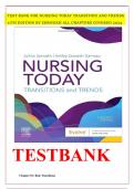 TEST BANK FOR NURSING TODAY TRANSITION AND TRENDS 11TH EDITION BY ZERWEKH ALL CHAPTERS COVERED 2024