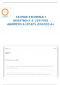 SEJPME 1 MODULE I QUESTIONS WITH CORRECT ANSWERS LATEST UPDATE