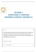  SEJPME 1 QUESTIONS WITH CORRECT ANSWERS LATEST UPDATE