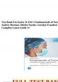 Test Bank For kozier & Erb’s Fundamentals of Nursing 11th Edition by Audrey Berman, Shirlee Snyder, Geralyn Frandsen | All Chapters 1-52 | Complete Latest Guide A+.