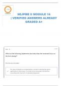 SEJPME II MODULE 16 QUESTIONS WITH CORRECT ANSWERS LATEST UPDATE