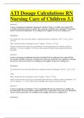 ATI Dosage Calculations RN Nursing Care of Children 3.1 Exam 2024