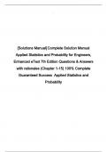 Complete Solution Manual Applied Statistics and Probability for Engineers, Enhanced eText 7th Edition Questions & Answers with rationales (Chapter 1-15) 100% Complete Guaranteed Success