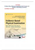 Test Bank for Evidence-Based Physical Examination Best Practices for Health & Well-Being Assessment 1st Edition:   Author(s): Kate Gawlik, Bernadette Mazurek Melnyk, Alice Teall