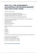 WGU C213. PRE-ASSESSMENT: ACCOUNTING FOR DECISION MAKERS PVAC 2024 STUDY GUIDE 
