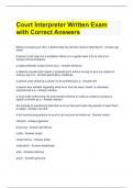 Court Interpreter Written Exam with Correct Answers 