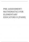 PRE-ASSESSMENT: MATHEMATICS FOR ELEMENTARY EDUCATORS II (PAH8)