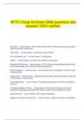  MTTC Visual Art Exam (095) questions and answers 100% verified.