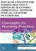 TEST BANK CONCEPTS FOR NURSING PRACTICE 3rd EDITION BY JEAN FORET GIDDENS FULL TESTBANK WITH ALL CHAPTERS INCLUDED 2024.