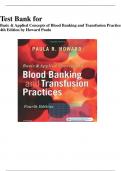 Test Bank for Basic & Applied Concepts of Blood Banking and Transfusion Practices 4th Edition by Howard Paula ISBN 9780323374781 | All Chapters| Complete Guide 2024.