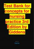 Test Bank for concepts for nursing practice 3rd Edition by Giddens.