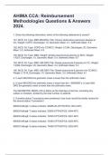 AHIMA CCA: Reimbursement Methodologies Questions & Answers 2024.